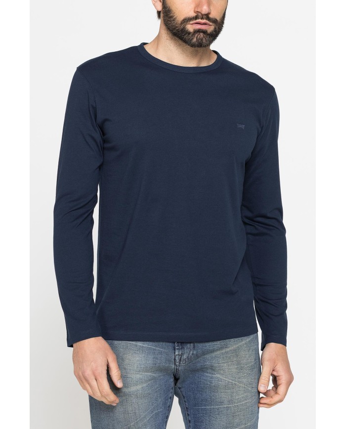 T-SHIRT MANICA LUNGA TINTA UNITA IN COTONE ORGANICO