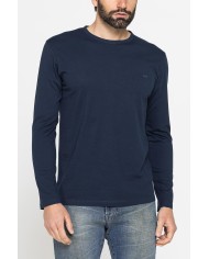 T-SHIRT MANICA LUNGA TINTA UNITA IN COTONE ORGANICO