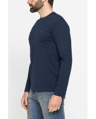 T-SHIRT MANICA LUNGA TINTA UNITA IN COTONE ORGANICO