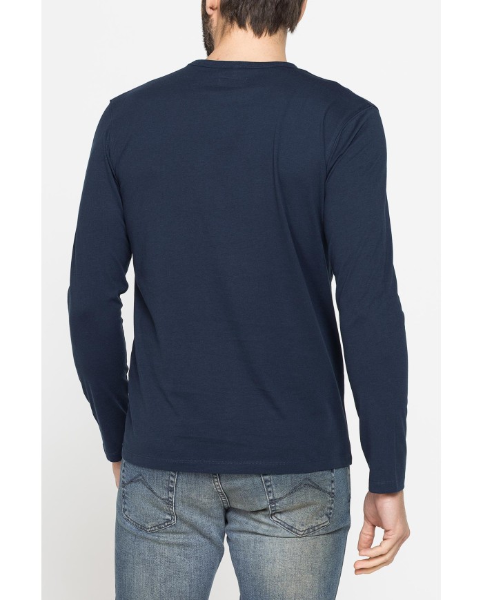 T-SHIRT MANICA LUNGA TINTA UNITA IN COTONE ORGANICO