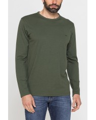 T-SHIRT MANICA LUNGA TINTA UNITA IN COTONE ORGANICO