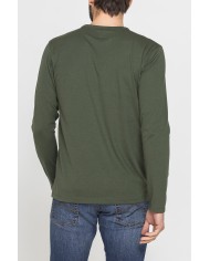 T-SHIRT MANICA LUNGA TINTA UNITA IN COTONE ORGANICO