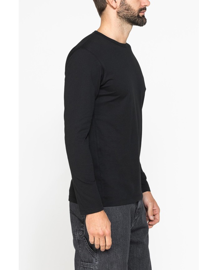 T-SHIRT MANICA LUNGA TINTA UNITA IN COTONE ORGANICO
