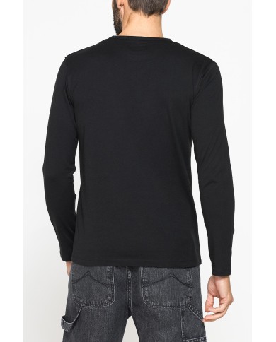 T-SHIRT MANICA LUNGA TINTA UNITA IN COTONE ORGANICO