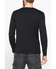 T-SHIRT MANICA LUNGA TINTA UNITA IN COTONE ORGANICO