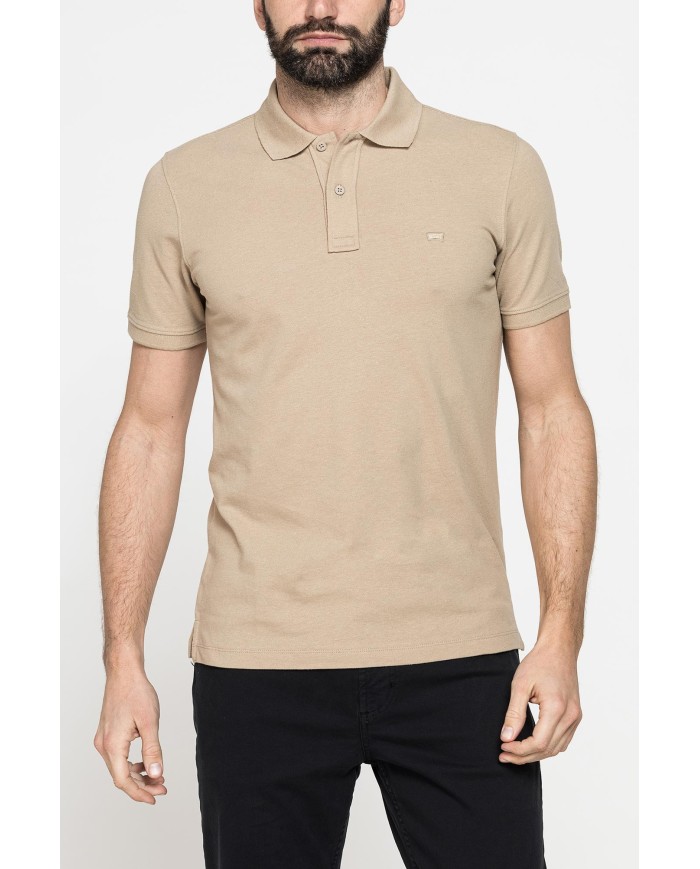 POLO MANICA CORTA IN COTONE E LINO