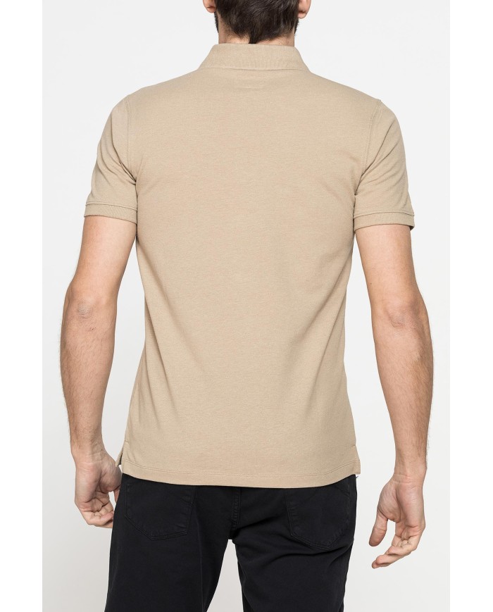 POLO MANICA CORTA IN COTONE E LINO