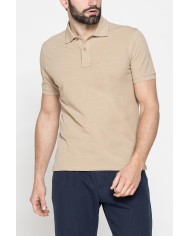 POLO MANICA CORTA IN COTONE E LINO