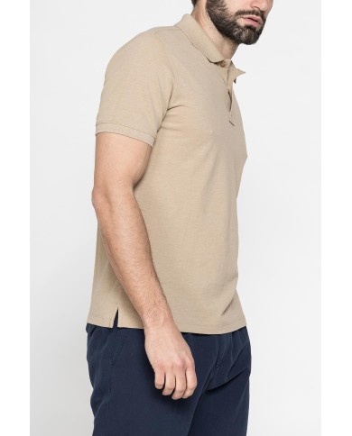 POLO MANICA CORTA IN COTONE E LINO