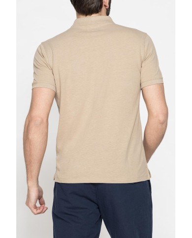 POLO MANICA CORTA IN COTONE E LINO