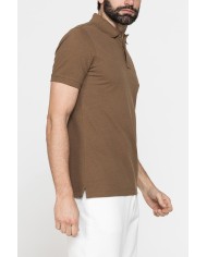 POLO MANICA CORTA IN COTONE E LINO