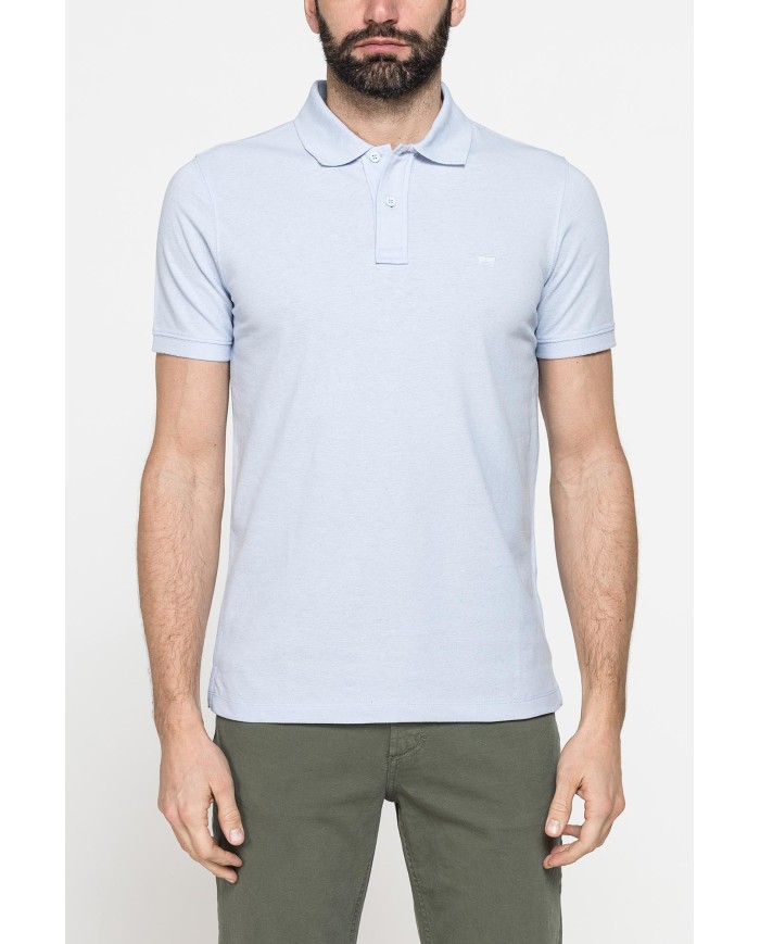 POLO MANICA CORTA IN COTONE E LINO