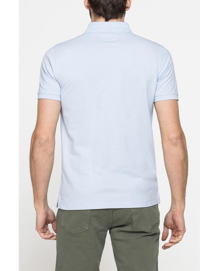 POLO MANICA CORTA IN COTONE E LINO