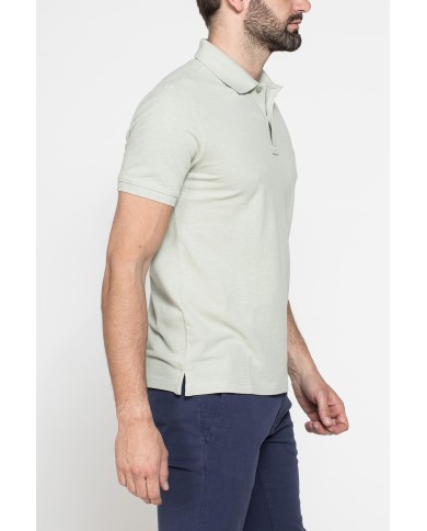 POLO MANICA CORTA IN COTONE E LINO