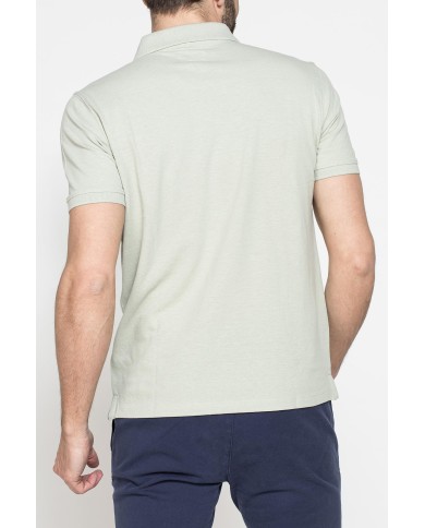 POLO MANICA CORTA IN COTONE E LINO