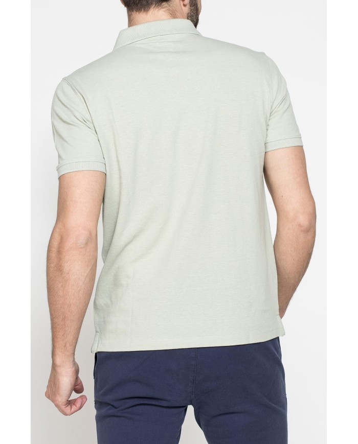 POLO MANICA CORTA IN COTONE E LINO