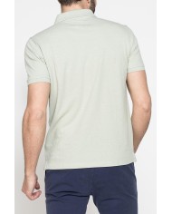 POLO MANICA CORTA IN COTONE E LINO