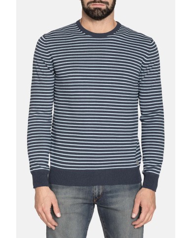 MAGLIA RIGATA GIROCOLLO IN COTONE