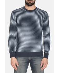 MAGLIA RIGATA GIROCOLLO IN COTONE