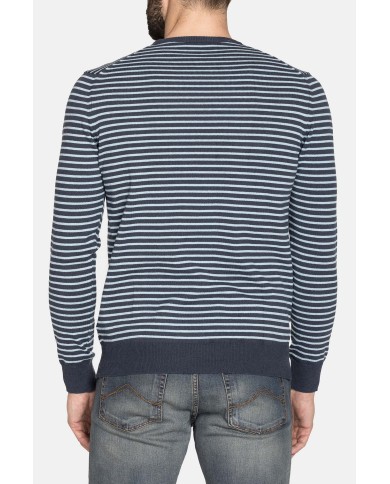 MAGLIA RIGATA GIROCOLLO IN COTONE