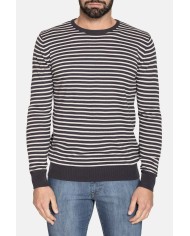 MAGLIA RIGATA GIROCOLLO IN COTONE