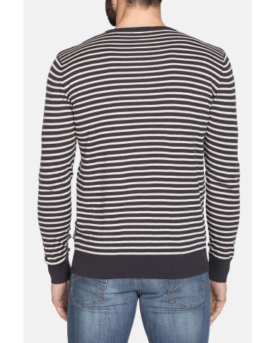 MAGLIA RIGATA GIROCOLLO IN COTONE