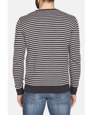 MAGLIA RIGATA GIROCOLLO IN COTONE