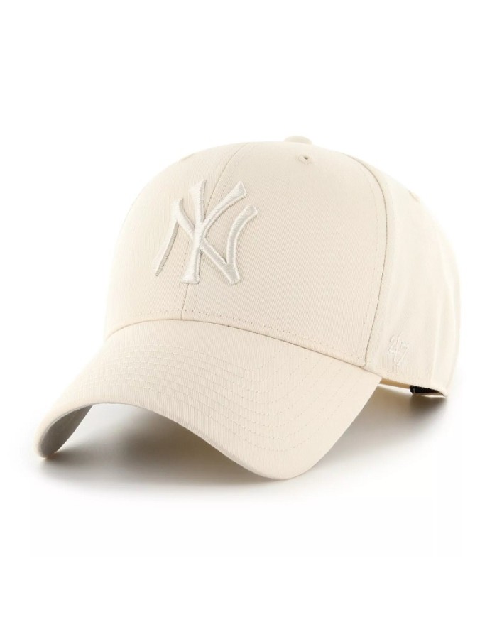 Cappello con Visiera '47 NY Yankees Raised Basic Panna Regolabile BRAC17CTPNTA