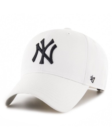Cappello con Visiera '47 NY Yankees Raised Basic Bianco Regolabile BRAC17CTPWH Cappello con Visiera '47 NY Yankees Raised Basic Bianco Regolabile BRAC17CTPWH