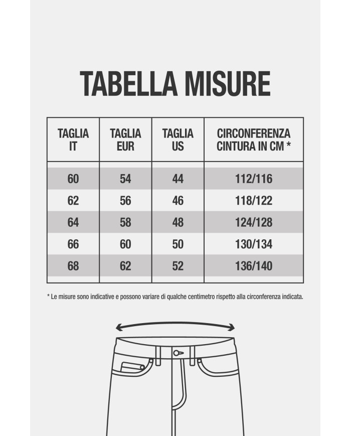 BIG SIZE JEANS 5 TASCHE TAGLIE DA 60 A 68