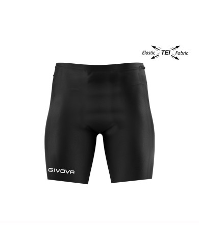 Bermuda Givova SKIN P004 Scaldamuscoli Aderente Elastico Running Unisex Nero P0040010