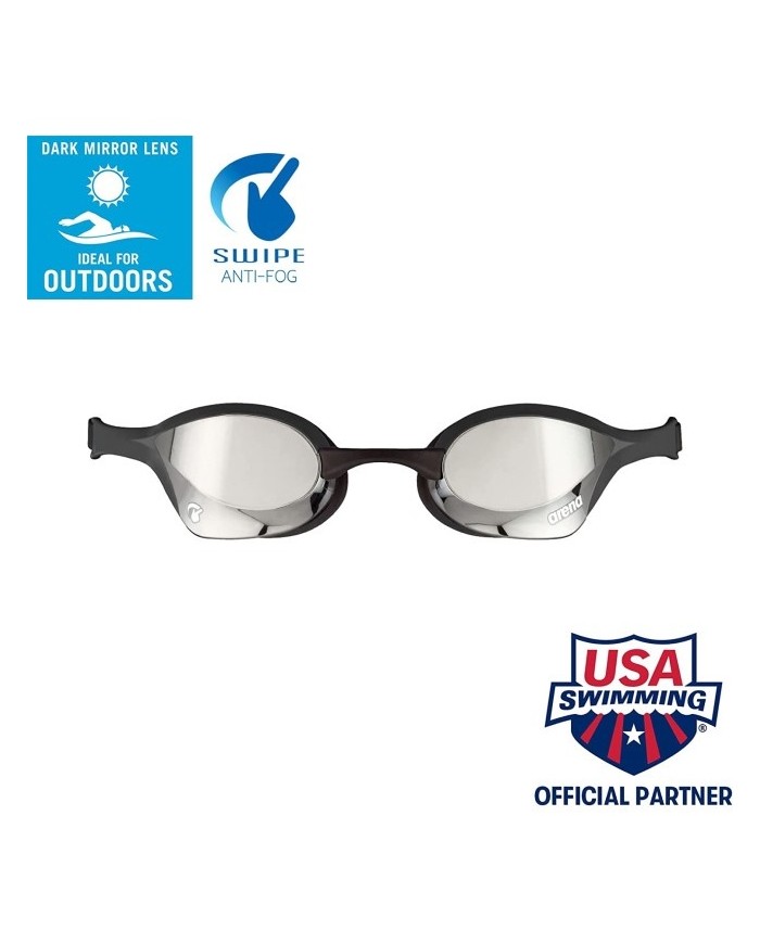 Occhialini da Nuoto Arena Cobra Ultra Swipe Mirror Adulto Piscina Mare Nero 002507550