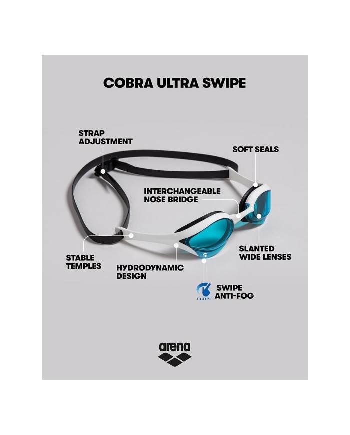 Occhialini da Nuoto Arena Cobra Ultra Swipe Adulto Piscina  003929150