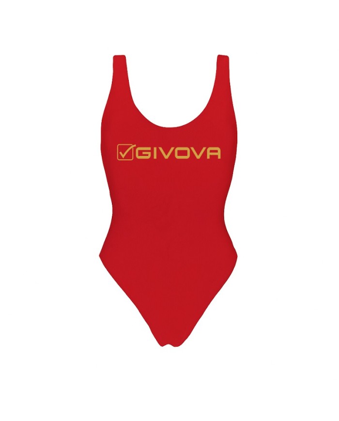 Costume Olimpionico Intero Givova CS001 Rosso Piscina Body  CS0010012
