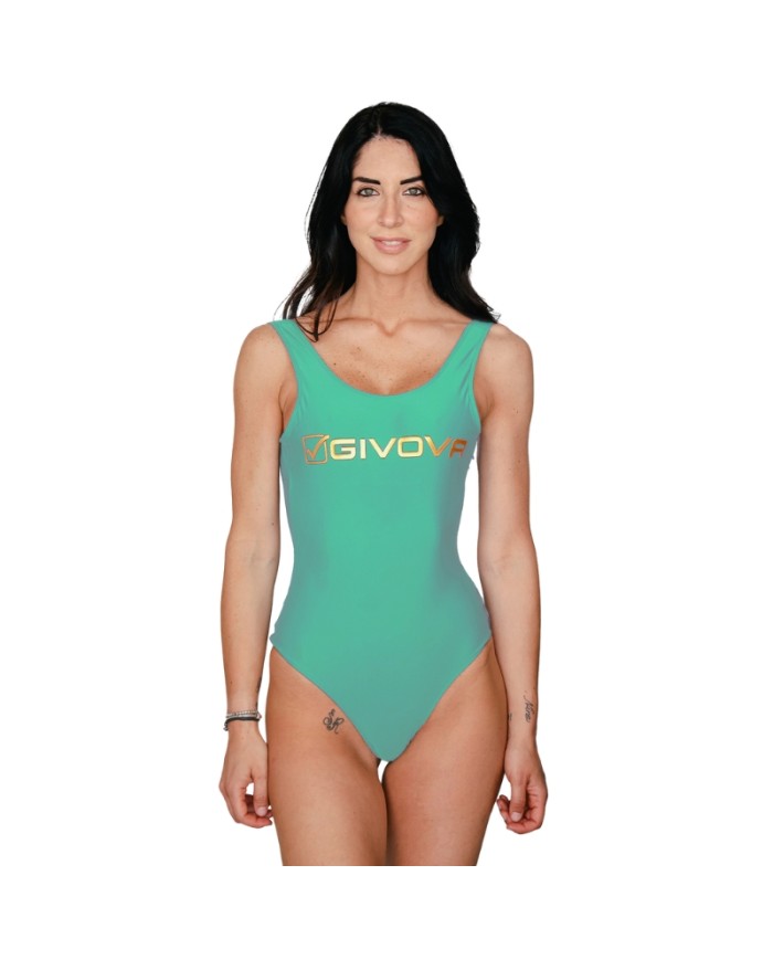 Costume Olimpionico Intero Givova CS001 Verde Tiffany Piscina Body  CS0010080