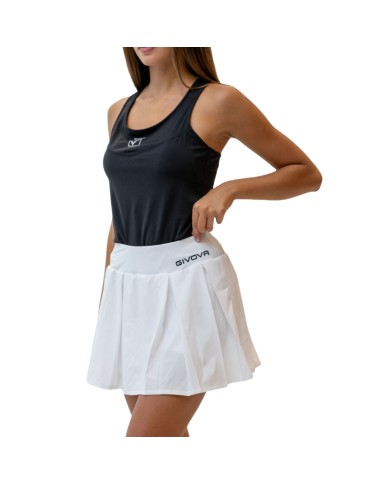 Gonna da Padel Givova ITALY FIT030 Bianco con Short FIT0300003 Gonna da Padel Givova ITALY FIT030 Bianco con Short FIT0300003