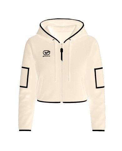 Felpa da Donna Givova ITALY SHORT LF34 Full Zip con Cappuccio Avorio Nero LF349810 Felpa da Donna Givova ITALY SHORT LF34 Full Zip con Cappuccio Avorio Nero LF349810