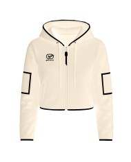 Felpa da Donna Givova ITALY SHORT LF34 Full Zip con Cappuccio Avorio Nero LF349810 Felpa da Donna Givova ITALY SHORT LF34 Full Zip con Cappuccio Avorio Nero LF349810