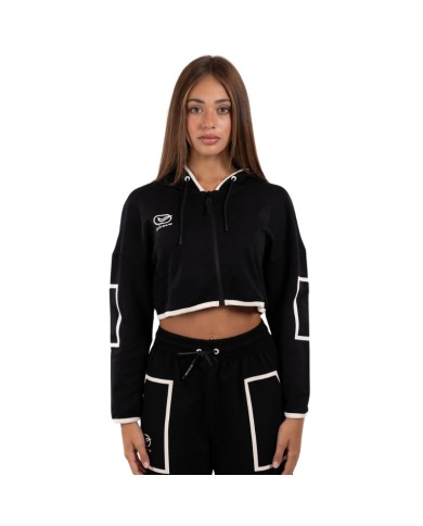Felpa da Donna Givova ITALY SHORT LF34 Full Zip con Cappuccio Nero Avorio LF341098 Felpa da Donna Givova ITALY SHORT LF34 Full Zip con Cappuccio Nero Avorio LF341098