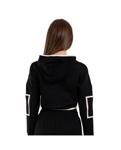 Felpa da Donna Givova ITALY SHORT LF34 Full Zip con Cappuccio Nero Avorio LF341098