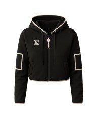 Felpa da Donna Givova ITALY SHORT LF34 Full Zip con Cappuccio Nero Avorio LF341098 Felpa da Donna Givova ITALY SHORT LF34 Full Zip con Cappuccio Nero Avorio LF341098
