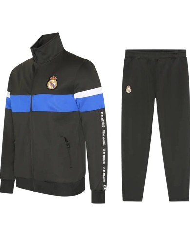 Tuta da Allenamento Real Madrid 25/26 Junior Kids Traspirante Nera RM2CHP24P