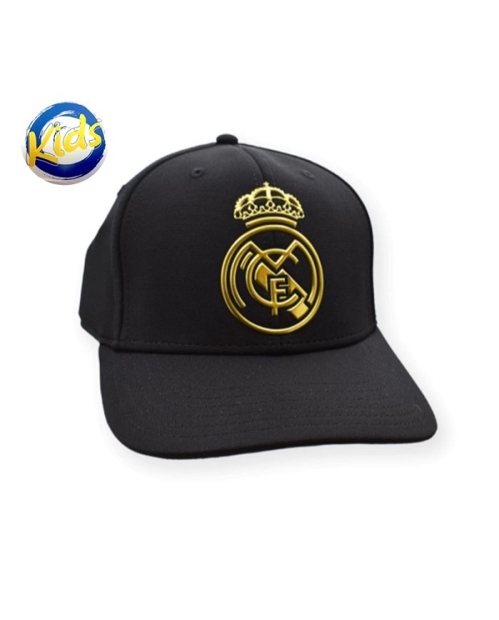 Cappellino con Visiera Real Madrid Kids Junior Nero Oro Regolabile RM3GO41P