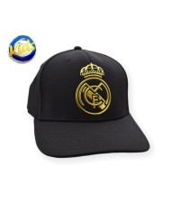 Cappellino con Visiera Real Madrid Kids Junior Nero Oro Regolabile RM3GO41P