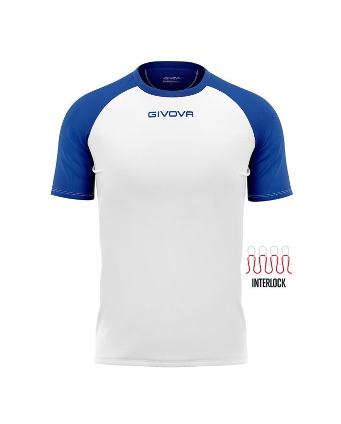 Maglia Givova Shirt Capo Interlock Bianco Azzurro MAC03 Calcio Sport MAC030302 Maglia Givova Shirt Capo Interlock Bianco Azzurro MAC03 Calcio Sport MAC030302