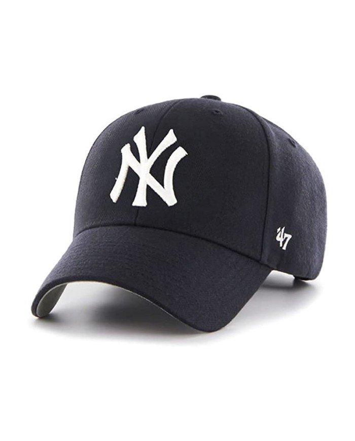 Cappello con Visiera '47 NY Yankees Raised Basic Blu Regolabile BRAC17CTPNY