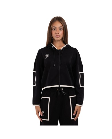 Felpa da Donna Givova ITALY LONG LF35 Nero Avorio Full Zip LF35-1098
