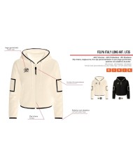 Felpa da Donna Givova ITALY LONG LF35 Nero Avorio Full Zip LF35-1098