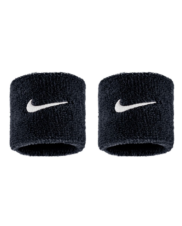 Coppia Polsini Nike Swoosh Tergisudore Nero Tennis Fitness Basket N1012405010