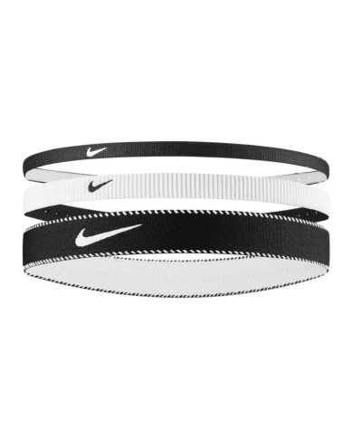 Fasce per Capelli Nike Flex Classici x3 Elastici Bianco Nero N1011933036